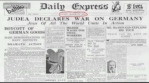 Judea Declares War on Germany 6 years before WW2