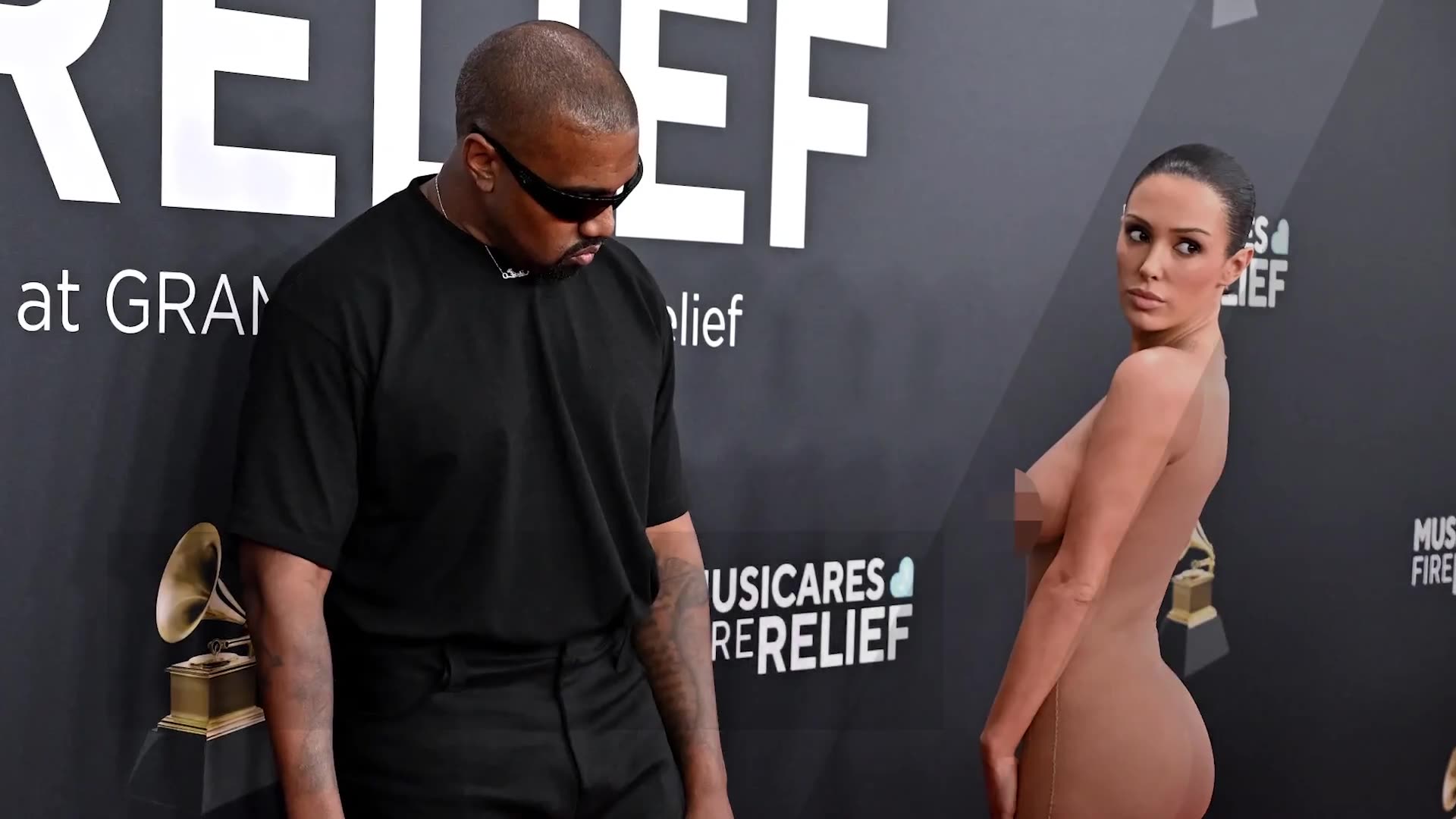 Here's what Kanye West said to wife Bianca Censori during nude Grammys 2025 red carpet appearance