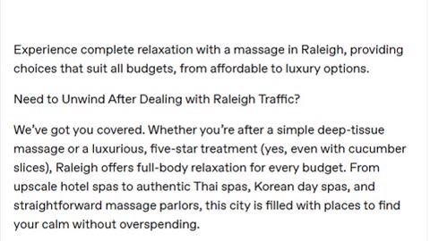 A Massage in Raleigh for Every Budget