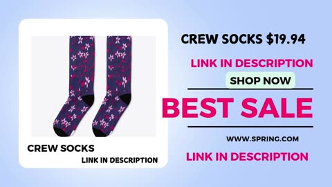 SHOP NOW Crew Socks $19 | Click The Link in Description