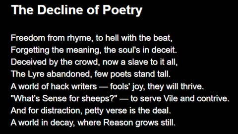 The Decline of Poetry