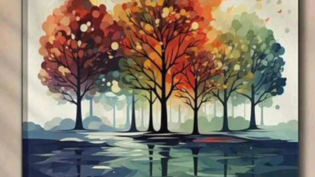 Nature beautiful painting canvas