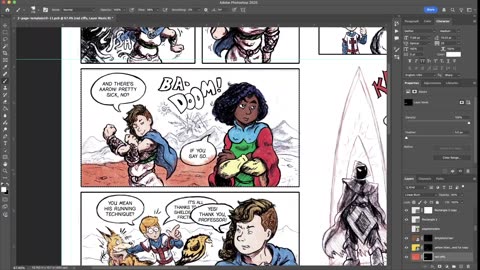 Art Timelapse Lettering and Coloring Pages 10-11 of my comic in 8 Minutes