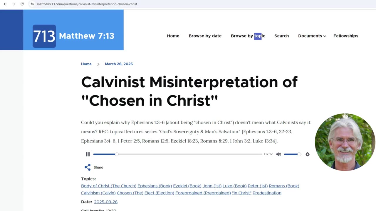 Calvinist Misinterpretation of "Chosen in Christ" - Steve Gregg