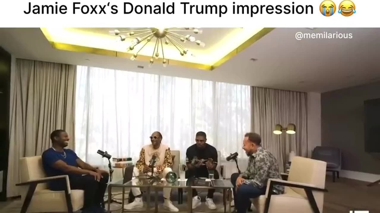 Here the jammie fox donald trump impression @newvideotext