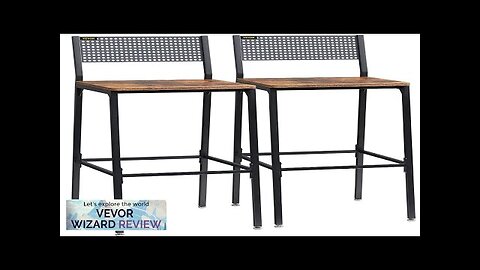 VEVOR Rustic Bar Stools Counter Height Square Bar Chairs with Backrest 29" Review