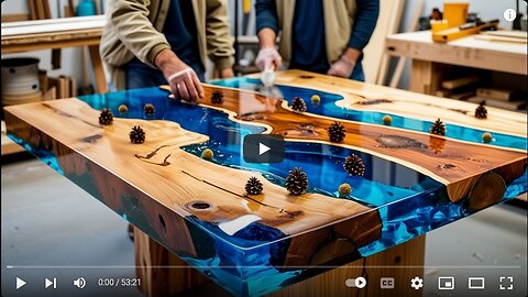 1000 Marbles, 200 Pine Cones & Epoxy to Make Masterpiece__ Wonderful Forest River Epoxy Table