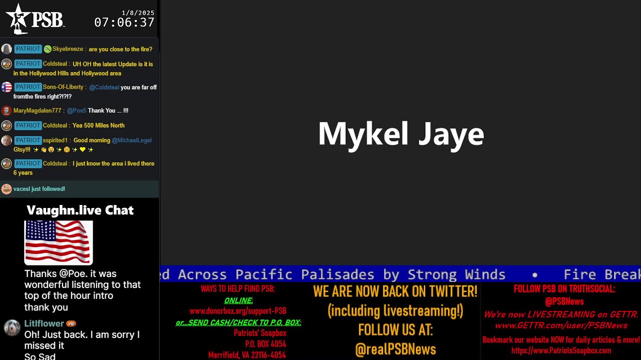 2025-01-08 07:00 EST - Patriots Soapbox AM: with MykelJaye