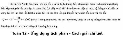 Phi thuyền Apolo đang bay với vận tốc 2 km/s thì hệ thống điều khiển nhận được tín hiệu từ rada