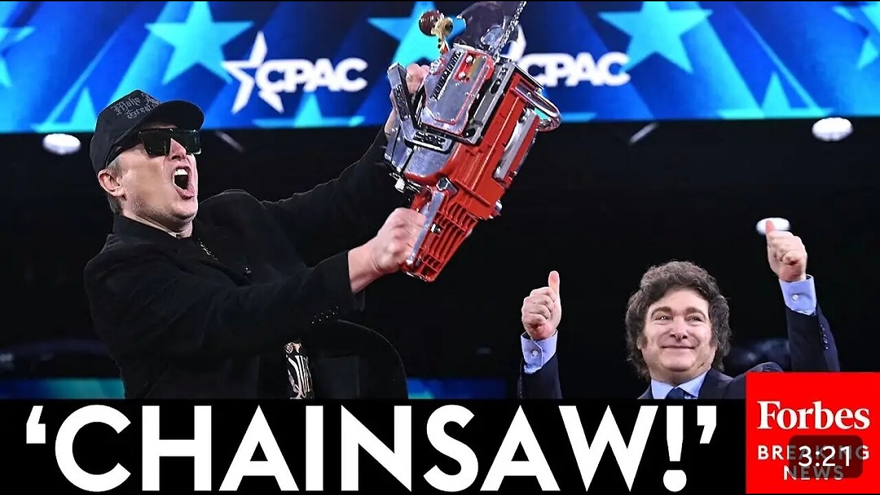 BREAKING NEWS: Elon Musk Presented With 'Chainsaw For Bureaucracy' By Javier Milei At CPAC