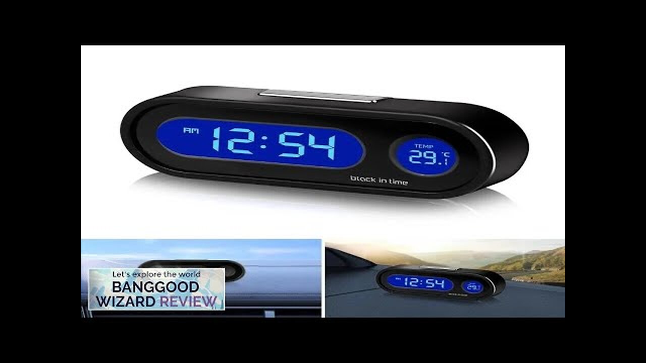 Mini Electronic Car Clock Watch Dashboard Clock Night Light Temperature LCD Backlight Review