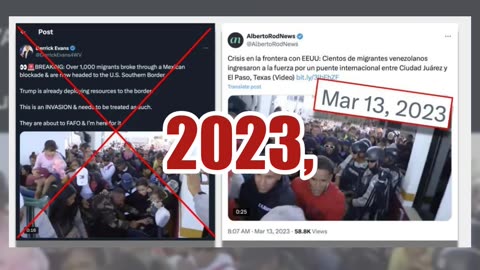 Fact Check: Video Does NOT Show Migrants At Blockade On Southern Border In 2025 -- It Was March 2023