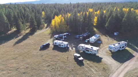 Drone video of our campsite area north of Island Park, Idaho