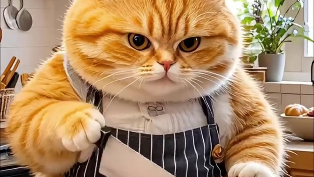 The orange cat becomes a lean hammer, and this operation shows me stupidity