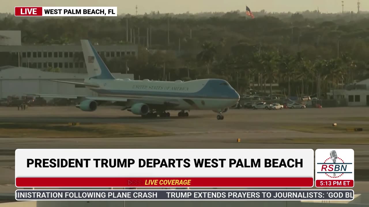 WATCH: President Trump Departs West Palm Beach, FL En-Route to Washington D.C.