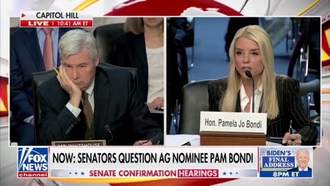 Pam Bondi criticizes DOJ corruption, citing Clinesmith's altered FISA warrant as an example.