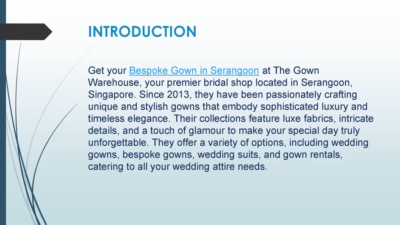 Get your Bespoke Gown in Serangoon