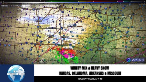 🌨️ Heavy Snow & Wintry Mix: KS, OK, AR, Ozarks Today! 2/18/25 #shorts #weather