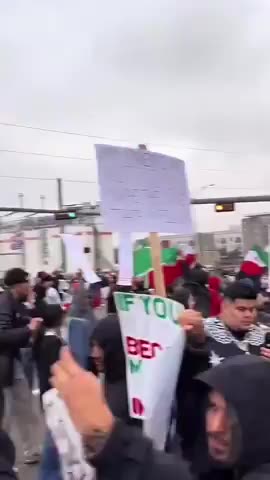 llegal immigrants are currently blocking traffic in Dallas, Texas to protest ICE and deportations.