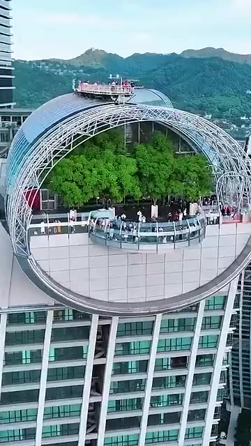 On the Skybridge of Raffles City Drone video 🤗🤩