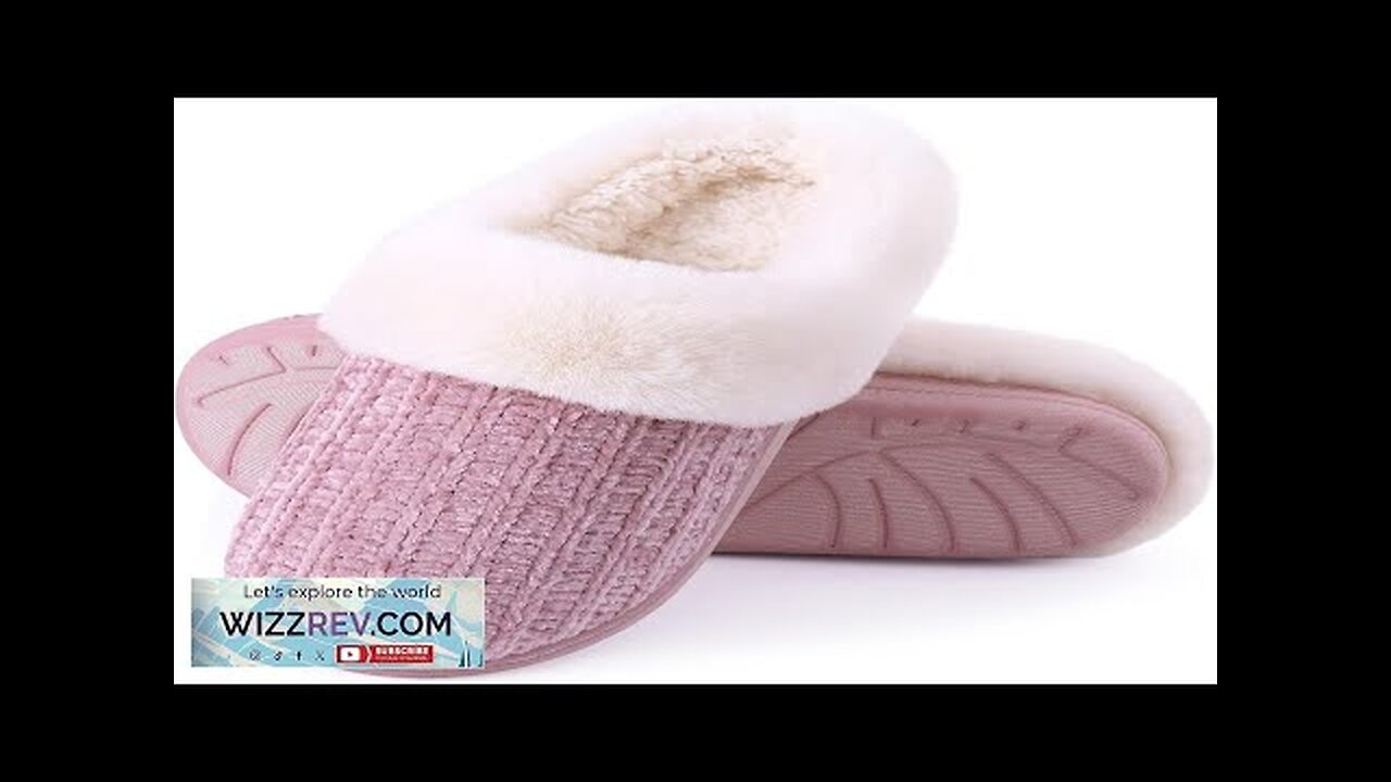 Evshine Warm Knit House Slippers for Women Comfy Wool-Like Lined Chenille Slippers Review