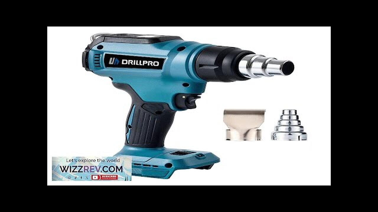 Drillpro 18V Heat Gun LED Display 30-650℃ Hot Air Gun Ceramic Heating Review