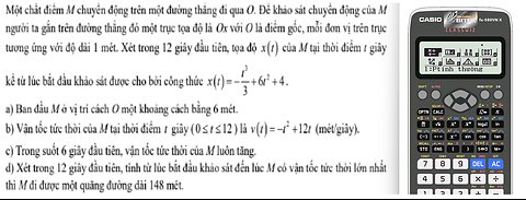 Một chất điểm M chuyển động trên một đường thẳng đi qua O. Để khảo sát chuyển