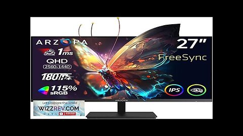 ARZOPA 27" 180HZ Gaming Monitor -2K QHD 2560x1440 Fast IPS Computer PC Review