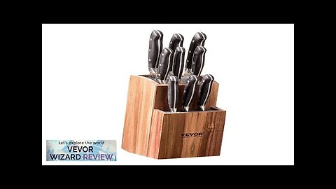 VEVOR Universal Knife Holder Acacia Wood Knife Block Without Knives Two-Tier Knife Review