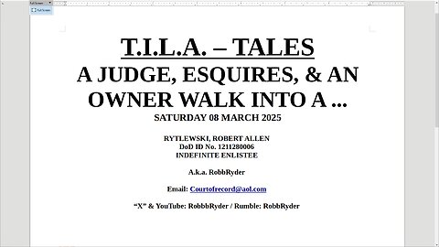 T. I. L. A. - TALES: A JUDGE, ESQUIRES & AN OWNER WALK INTO A ...