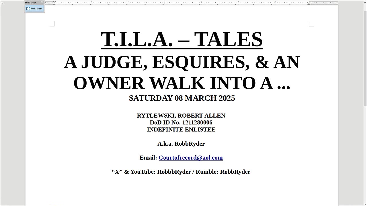 T. I. L. A. - TALES: A JUDGE, ESQUIRES & AN OWNER WALK INTO A ...