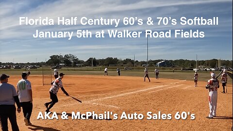 Florida Half Century Softball January 5th, 2025 at Walker Road in Lakeland, Florida