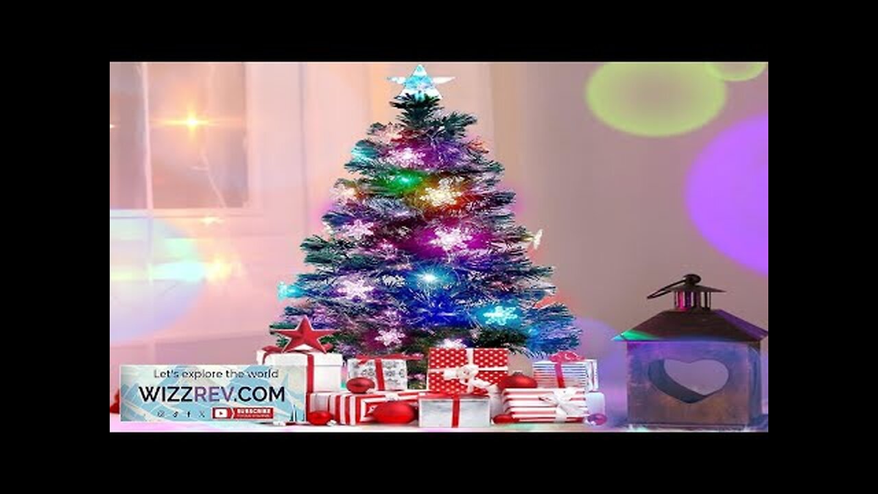 Juegoal 4 ft Pre-Lit Artificial Christmas Tree Lighted Optical Fiber Xmas Trees Review