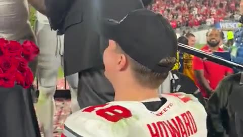 Ohio State QB Will Howard is bizarrely not allowed on stage after his Rose Bowl win...