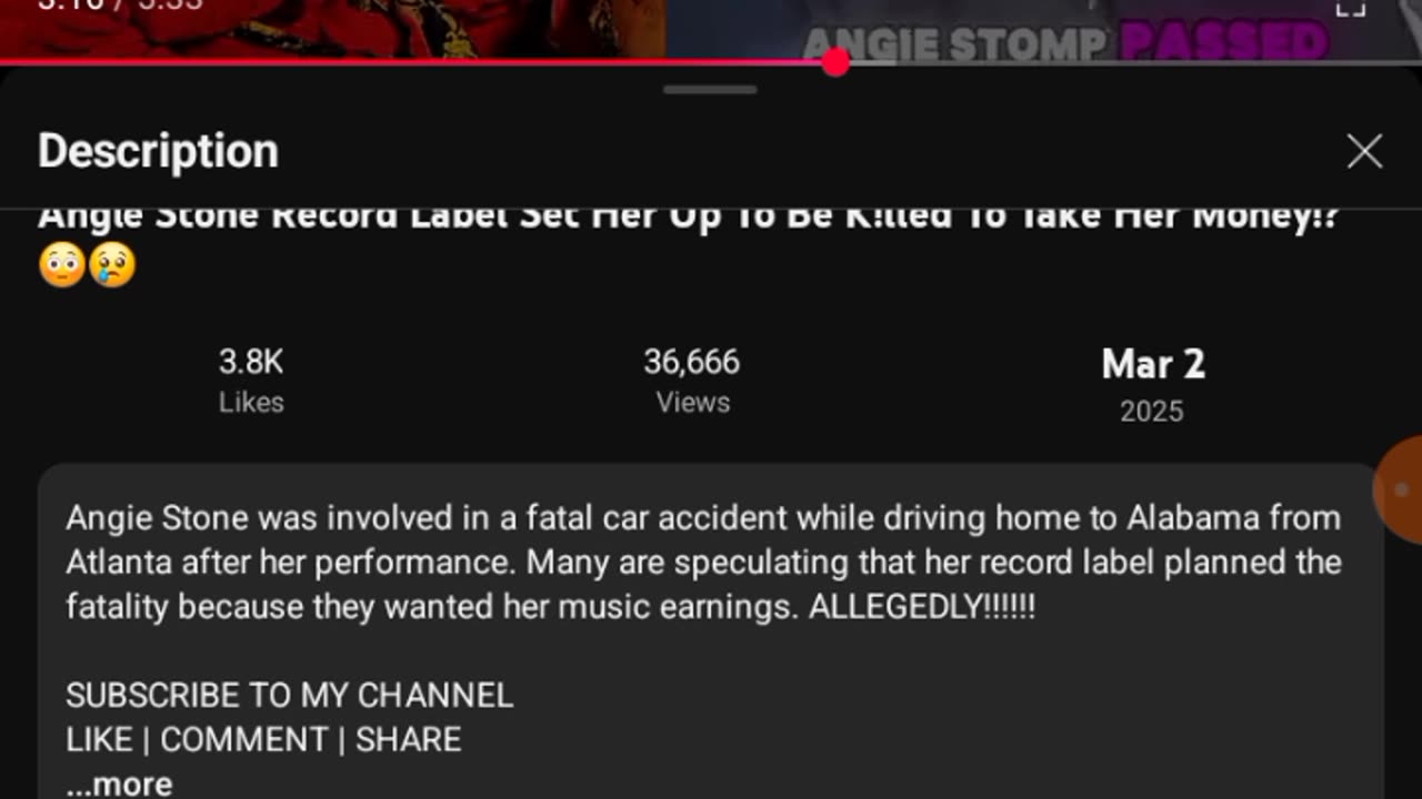 What it a accident(Angie stone death)