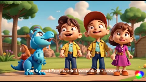 "The Adventures of Sparky and Zoe in Dino World - 3D Animated Kids' Story"