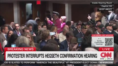 Protestors Hauled Out Of Pete Hegseth's Confirmation Hearing