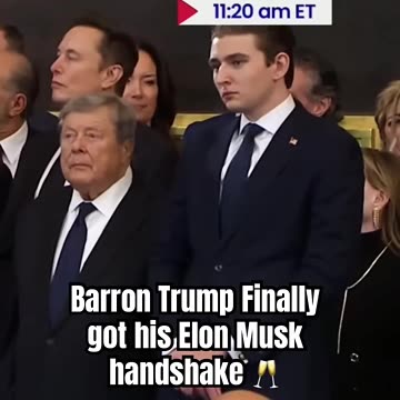 Barron Trump Finally got his Elon Musk handshake 🥂
