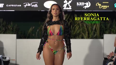 Fashion Model Sonia Ferragatta Capristan Swim by Fusion Fashion Events for Art Basel Miami.