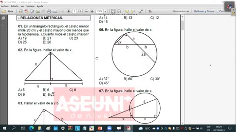 ASEUNI ANUAL 2021 | Semana 13 | Geometría