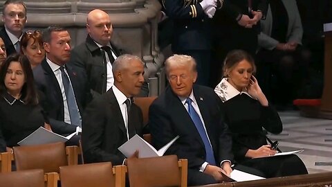 Trump And Obamas-Carter Funeral Conversation-Humorous Version