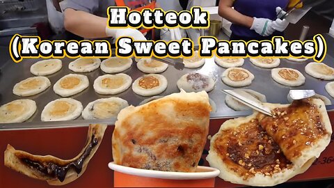 Korean pancakes with the overflow of honey