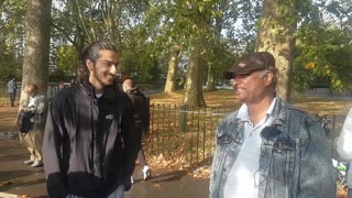 Speakers Corner - Uncle Sam talks to a Muslim Lady About Muslim Men Marrying Man