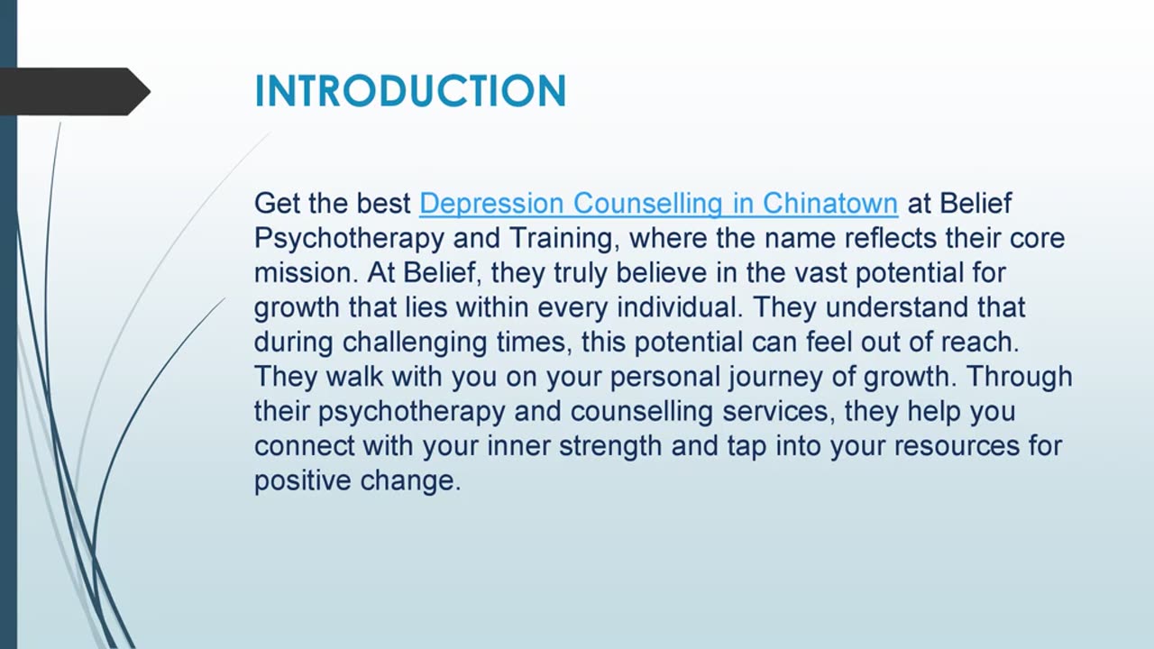 Get the best Depression Counselling in Chinatown