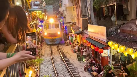 Hanoi train line cafe