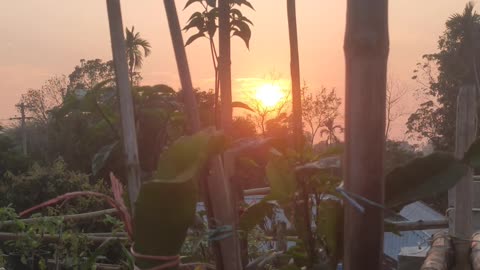 Amazing Sunset during the evening from rooftop.