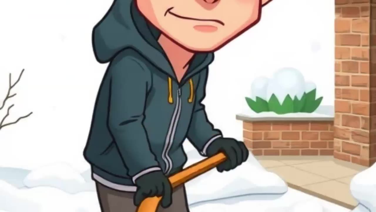 Dad’s Snow Shoveling Trick Saves the Day! ❄️😂
