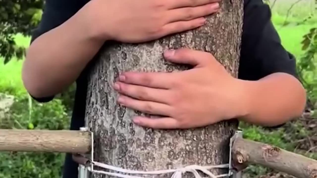 Hugging a tree