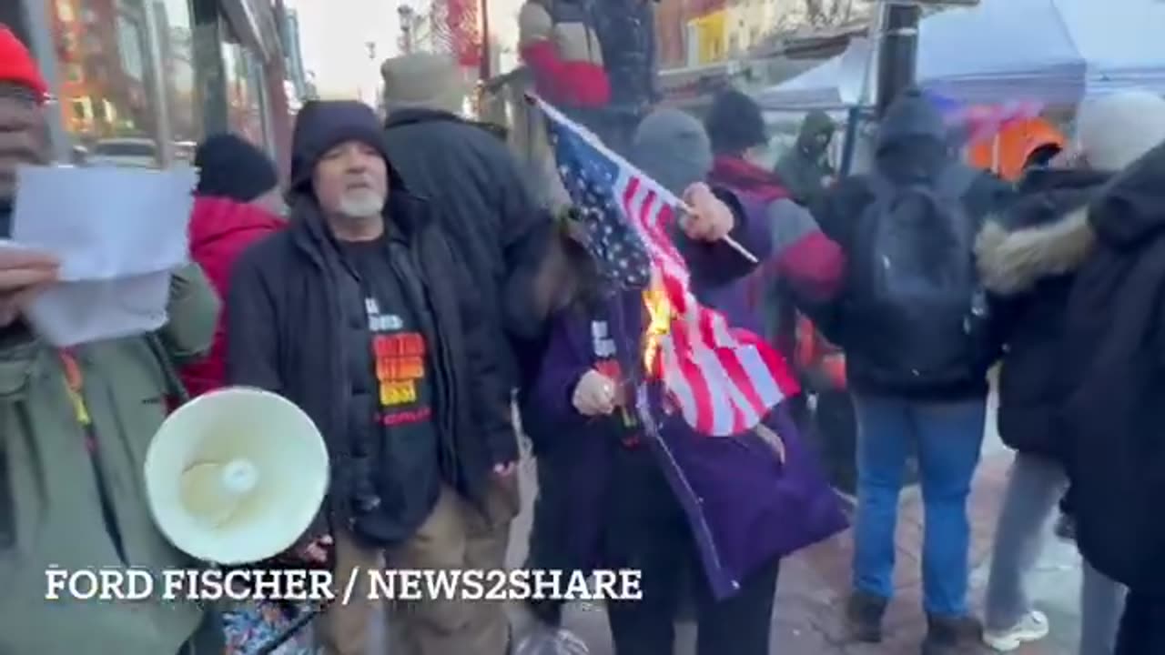 Democrats are burning American flags in DC today.