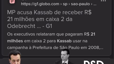 O LADRÃO KASSAB DO PSD 21 MILHÕES DA LAVA-JATO.